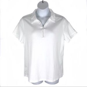 Karen Scott Woman Embellished Pool Shirt